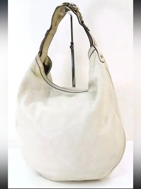 Gucci White Leather Hobo Shoulder Bag